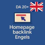 Homepage backlink Engels DA 20+