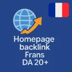 Homepage backlink Frans DA 20+