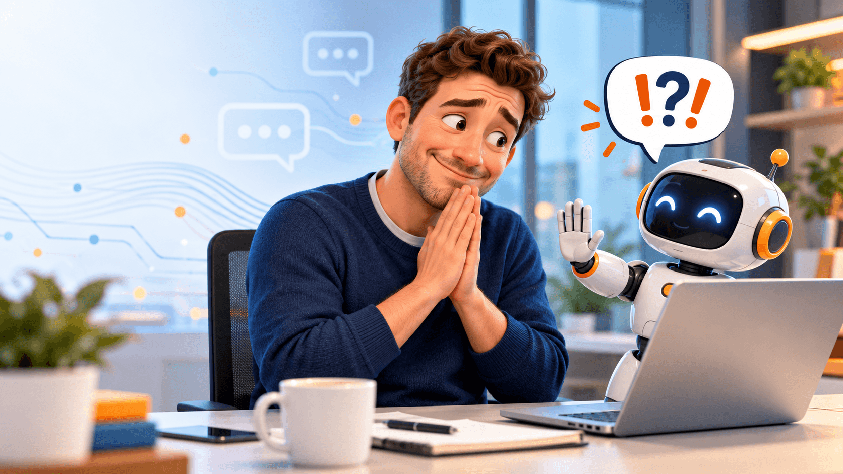 Ondernemer probeert het goed te maken met een vriendelijke AI-robot