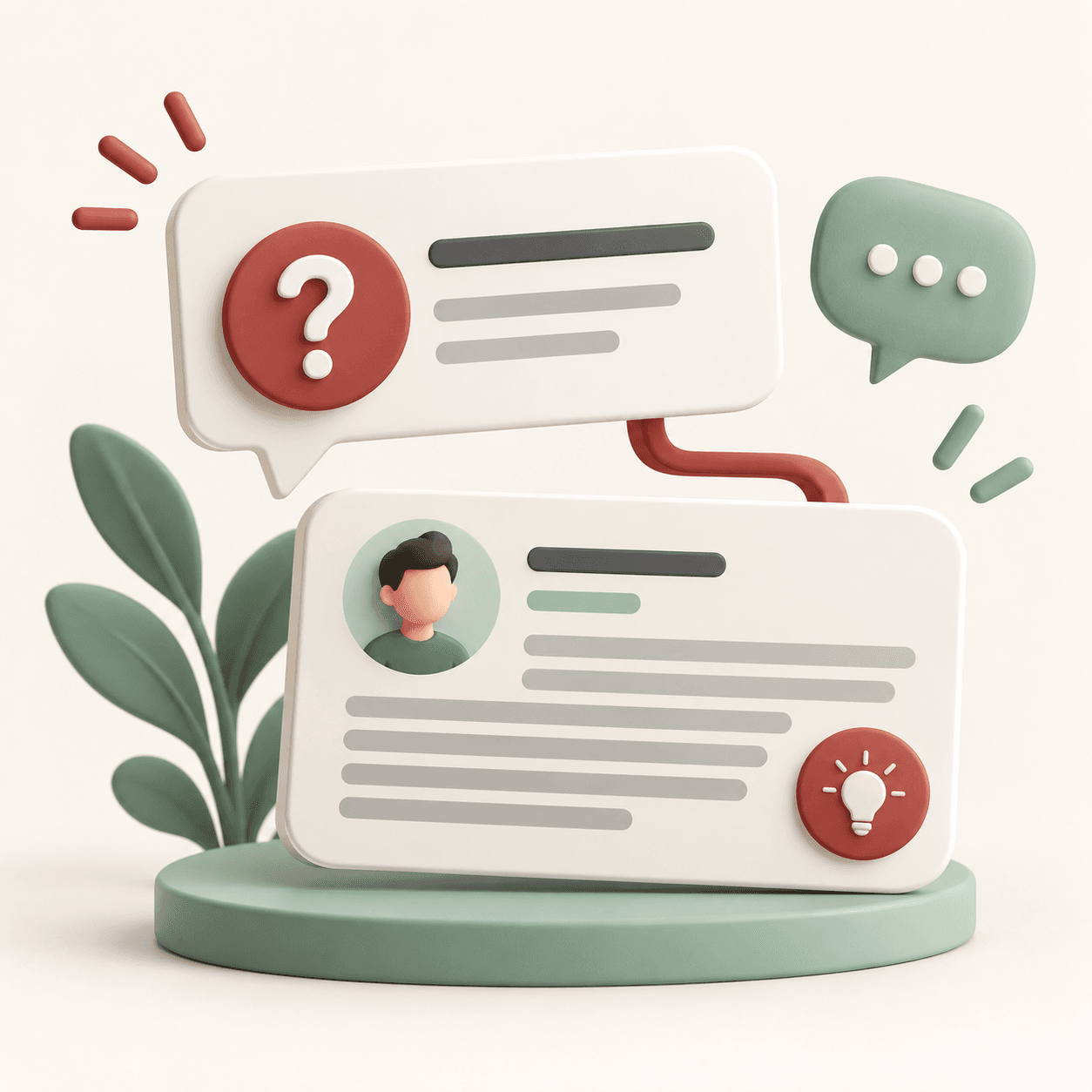Illustratie van een vraag en een Quora-antwoord met merkvermelding